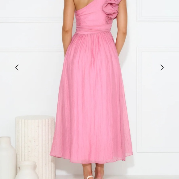 Hello Molly One-Shoulder Pink Dress - Picture 7 of 8